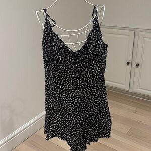 Black and White Floral Romper